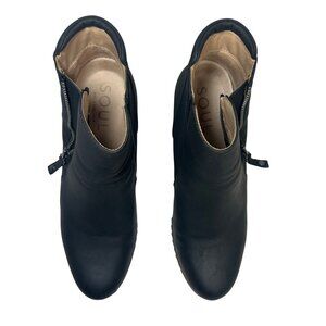 Soul Naturalizer Haley Sz 9 Women’s Black Faux Leather Wedge Ankle Boots  Zip